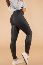 Load image into Gallery viewer, Black Faux Leather Skinny Leggings
