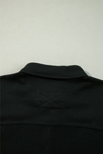 Load image into Gallery viewer, Moss Green Waffle Knit Patchwork Buttoned Oversized Shacket
