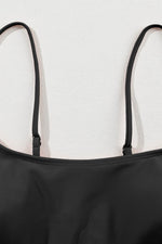 Load image into Gallery viewer, Black Striped Patchwork Spaghetti Strap High Waist Bikini Swimsuit - Fashion Queen
