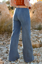 Load image into Gallery viewer, Ashleigh Blue Multi Buttons High Waist Wide Leg Jeans With Pockets
