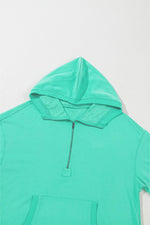 Load image into Gallery viewer, Light Grey Solid Kangaroo Pocket Half Zipper Oversized Hoodie - Fashion Queen
