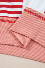 Load image into Gallery viewer, White Stripe Colorblock Patchwork Contrast Stitching Oversize Sweatshirt
