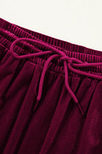 Load image into Gallery viewer, Black Solid Drawstring Waist Wide Leg Pants - Fashion Queen
