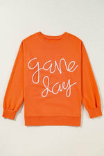 Load image into Gallery viewer, Black Tinsel Game Day Drop Shoulder Graphic Sweatshirt - Fashion Queen
