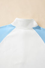 Load image into Gallery viewer, Beau Blue Colorblock Snap Buttons Pullover Sweatshirt
