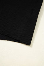 Load image into Gallery viewer, Black Ribbed Knit Cold Shoulder Sweater - Fashion Queen -  10
