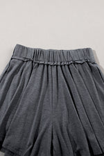 Load image into Gallery viewer, Gray Elastic Waist Culotte Shorts
