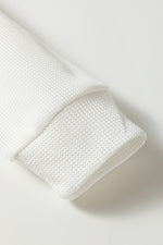 Load image into Gallery viewer, White Rounded Hem Waffle Long Sleeve Top
