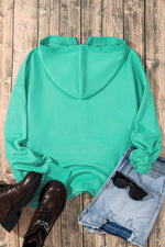 Load image into Gallery viewer, Light Grey Solid Kangaroo Pocket Half Zipper Oversized Hoodie - Fashion Queen
