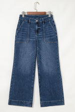 Load image into Gallery viewer, Sky Blue Cropped High Rise Wide Leg Jeans - Fashion Queen -  6
