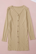 Load image into Gallery viewer, White Solid Color Open-Front Buttons Cardigan - Fashion Queen

