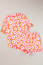 Load image into Gallery viewer, Flower Print Short Sleeve Shirt Pajamas Set - Fashion Queen
