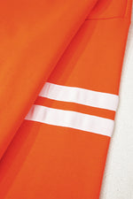 Load image into Gallery viewer, Fiery Red Varsity Striped Detail Drop Shoulder Oversized Sweatshirt - Fashion Queen -  16
