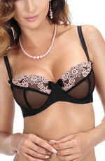 Load image into Gallery viewer, Roza Nefer Soft Cup Bra Black-Salmon
