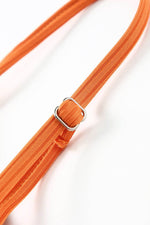 Load image into Gallery viewer, Sky Blue Orange Adjustable Straps Ribbed Knit One Piece Swimsuit - Fashion Queen
