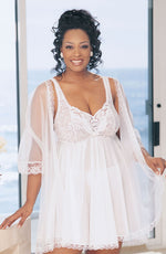 Load image into Gallery viewer, Shirley of Hollywood X3595 White 3 Piece Babydoll
