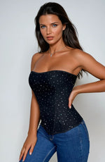 Load image into Gallery viewer, YesX YX895 Sequin Corset Black
