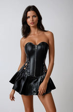 Load image into Gallery viewer, YesX YX897 Faux Leather Corset &amp; Skirt
